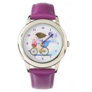 Happy Girl mit Bike Watch Armbanduhr
