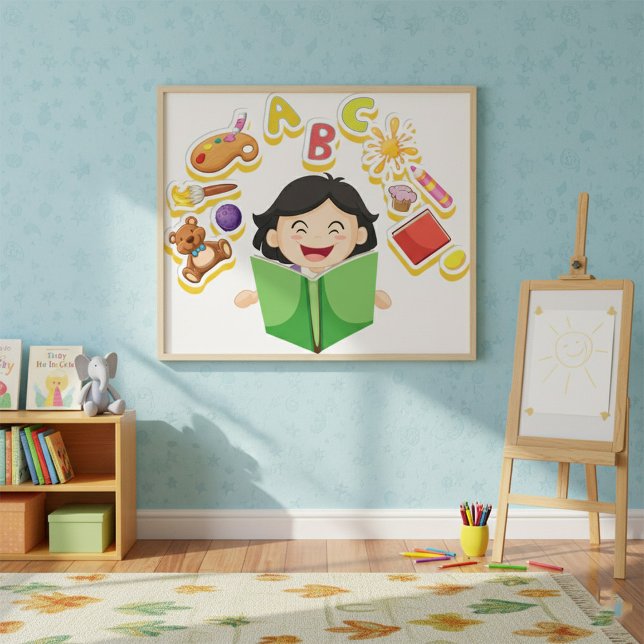 Happy Girl Reading Poster (Von Creator hochgeladen)