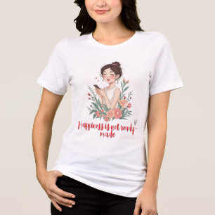 Happy Girl Simst mit Blume Tri-Blend Shirt