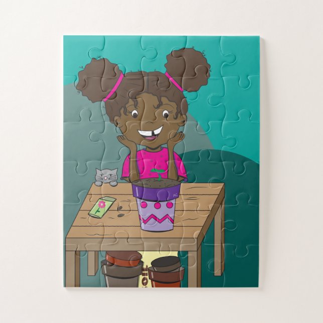 Happy Girl Starring im Seedling Puzzle (Vertikal)