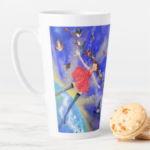 Happy Girl with Birds - Happines - Milchtasse