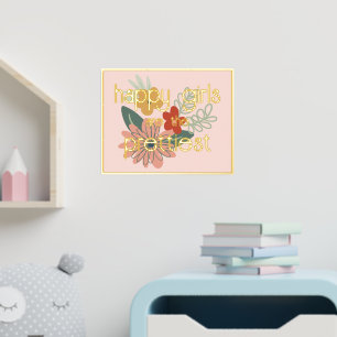 Happy Girls sind das Hübsche Zitat Gold Foliendrucke