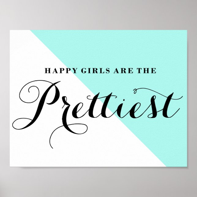 Happy Girls sind die Hübschen Abstrakten Aqua Poster (Vorne)