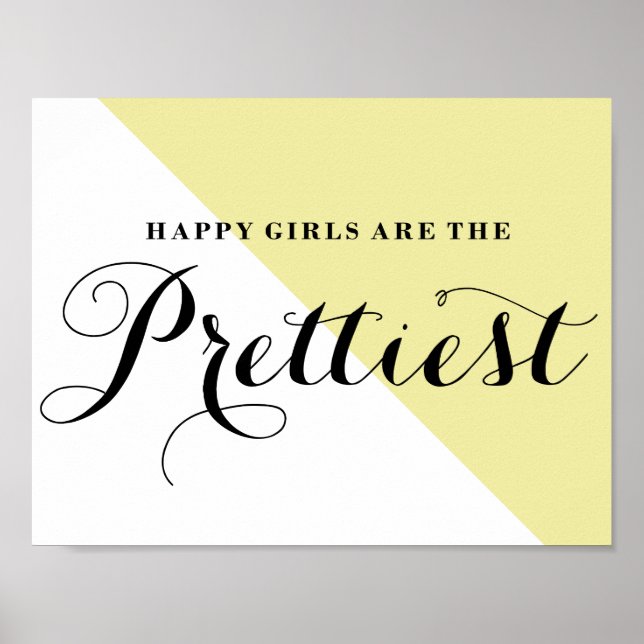 Happy Girls sind die Hübschen Abstrakten gelben Poster (Vorne)