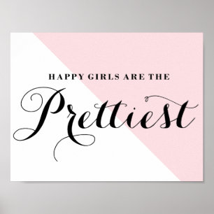 Happy Girls sind die Hübschen Abstrakten Rosa Poster