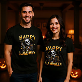 Happy Glamoween Glamourous Halloween Skelett T-Shirt
