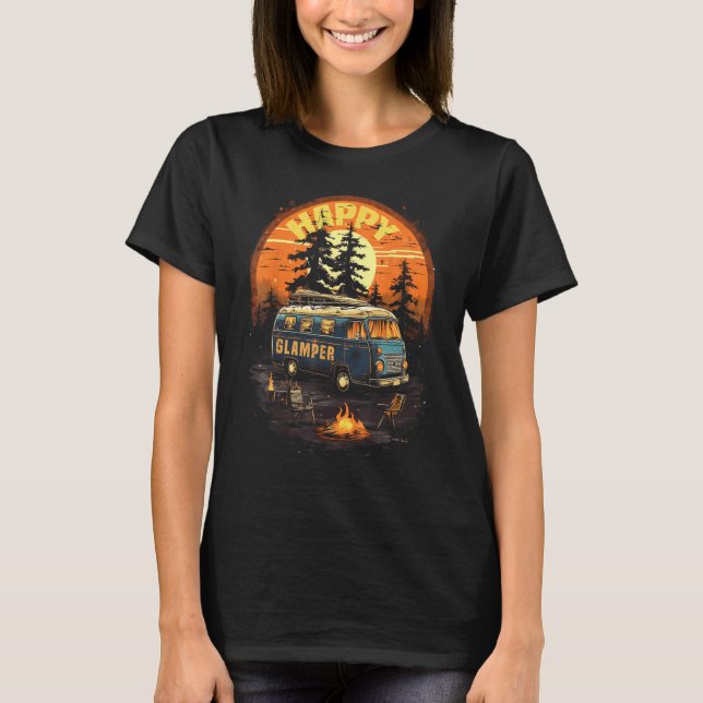 Happy Glamper Caravan Camping Glamping Gear Graphi T-Shirt (Vorderseite)