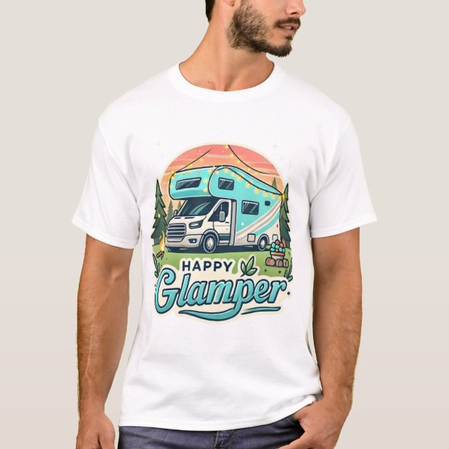 Happy Glamper RV Adventure T - Shirt (Vorderseite)