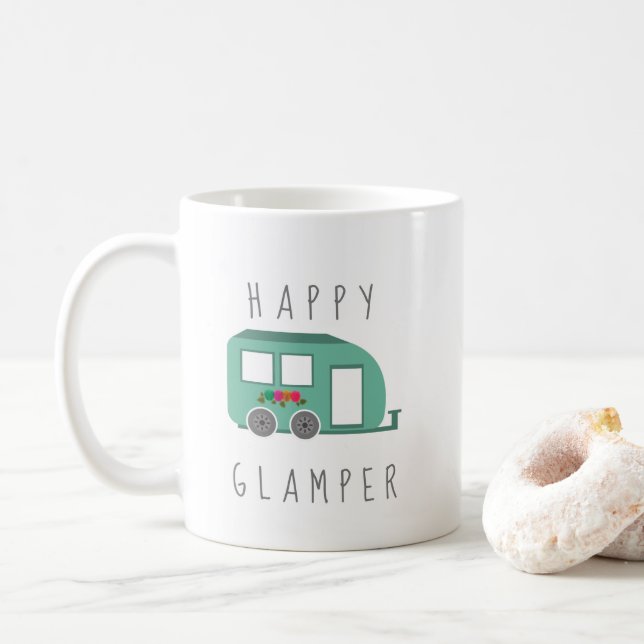 Happy Glamper RV Women's Camping Kaffeetasse (Mit Donut)