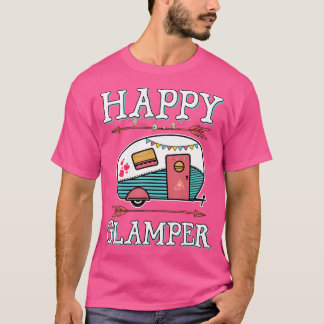 Happy Glamper T Shirt Camper Camping Wandern Männe