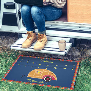 Happy Glamper Woodie Vintag Teardrop Trailer Fußmatte