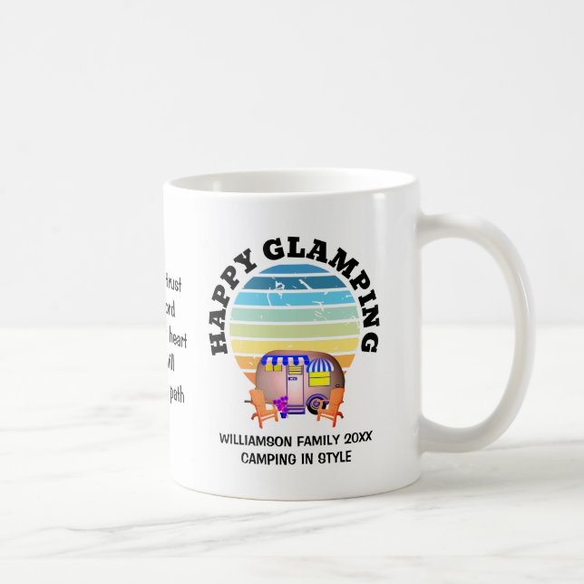 HAPPY GLAMPING Individuelle Name Family Camping Tr Kaffeetasse (Rechts)