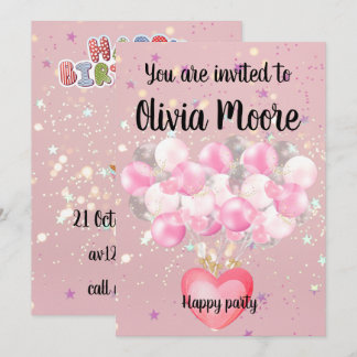 Happy glitter magic baby sweet einladung