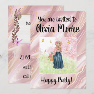 Happy glitter magic baby sweet einladung