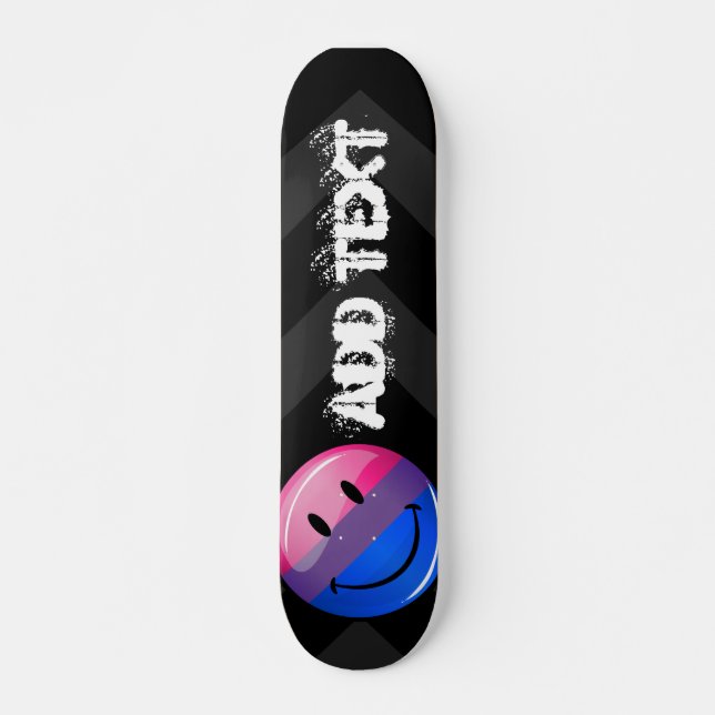 Happy Glossy Bisexuality Pride Flag Skateboard (Vorne)