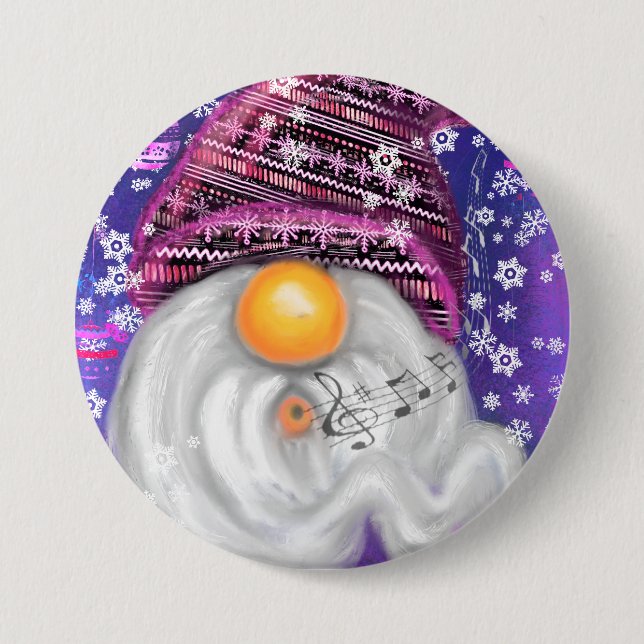Happy Gnome Christmas Button (Vorderseite)