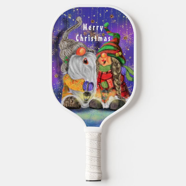 Happy Gnome Christmas Pickleball Paddle (Vorderseite)