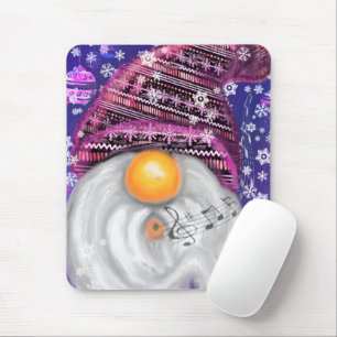 Happy Gnome in Lila Hut Singt ein Weihnachtslied Mousepad