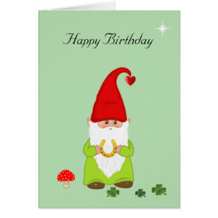 Happy Gnome mit Horseshoe auf der Green Birthday C