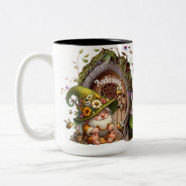 Happy Gnome Optional Personalize Zweifarbige Tasse