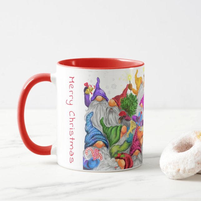 Happy Gnome Weihnachts-Tasse Tasse (Mit Donut)