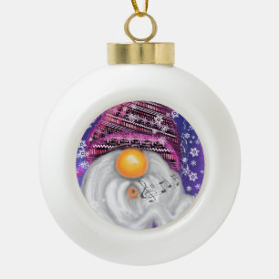 Happy Gnome Weihnachtsdekoration Keramik Kugel-Ornament