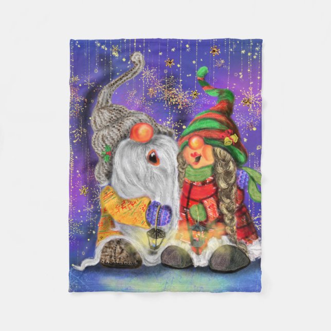 Happy Gnomes Christmas Baby Fleece Blanket (Vorderseite)