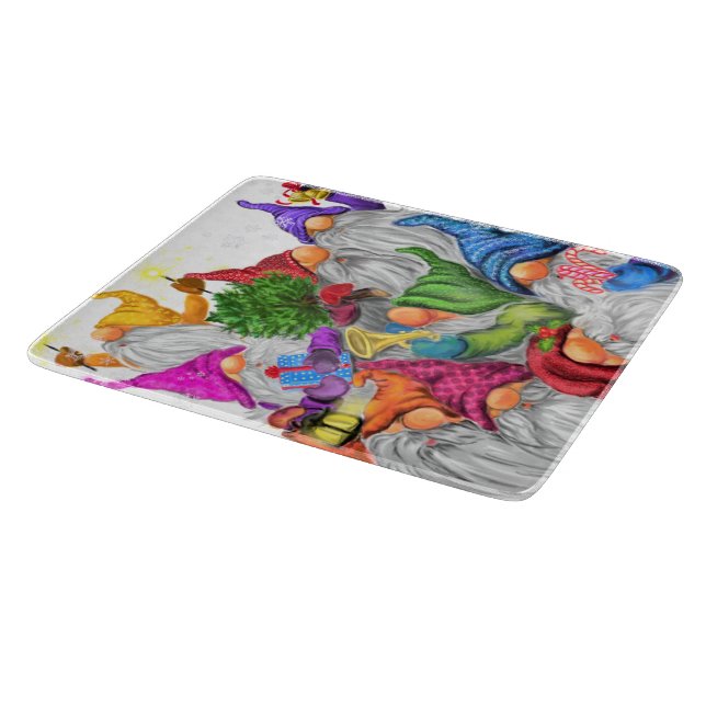 Happy Gnomes Christmas Cutting Board Schneidebrett (Ecke)