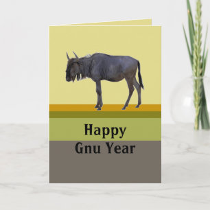 Happy Gnu Year Feiertagskarte