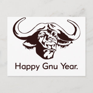 Happy Gnu Year Postkarte