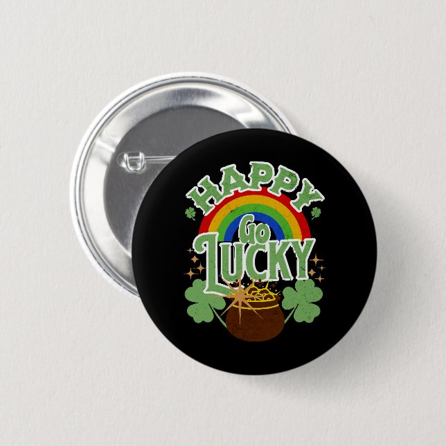 Happy Go Lucky Button (Vorne & Hinten)