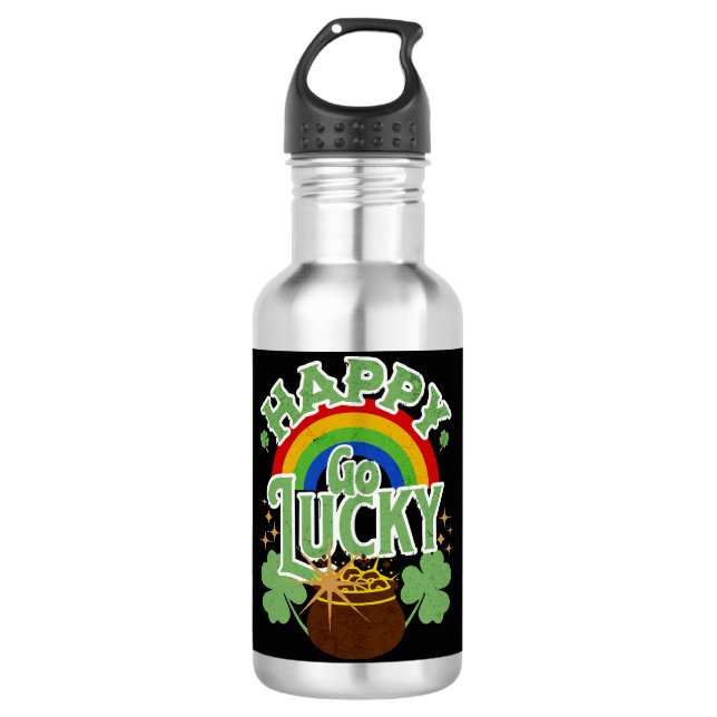 Happy Go Lucky Edelstahlflasche (Vorderseite)