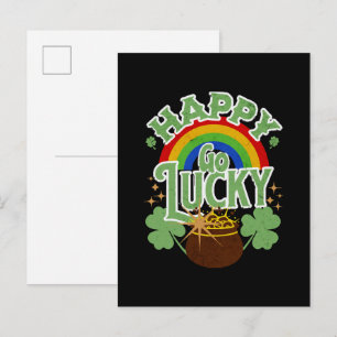 Happy Go Lucky Einladungspostkarte