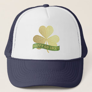 Happy Go Lucky Gold Kleeblatt St Patrick's Day Truckerkappe