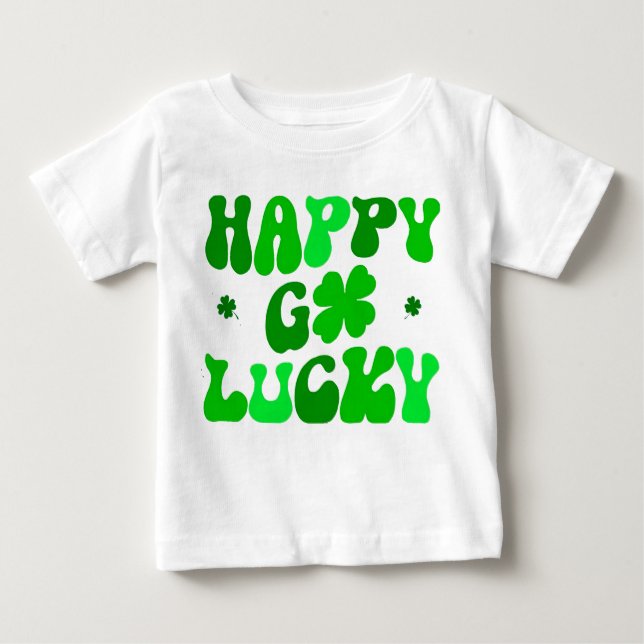 HAPPY GO LUCKY Kleeblatt Baby Säugling T - Shirt (Vorderseite)