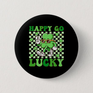 Happy Go Lucky Kleeblatt Irish St Patricks Day Gro Button