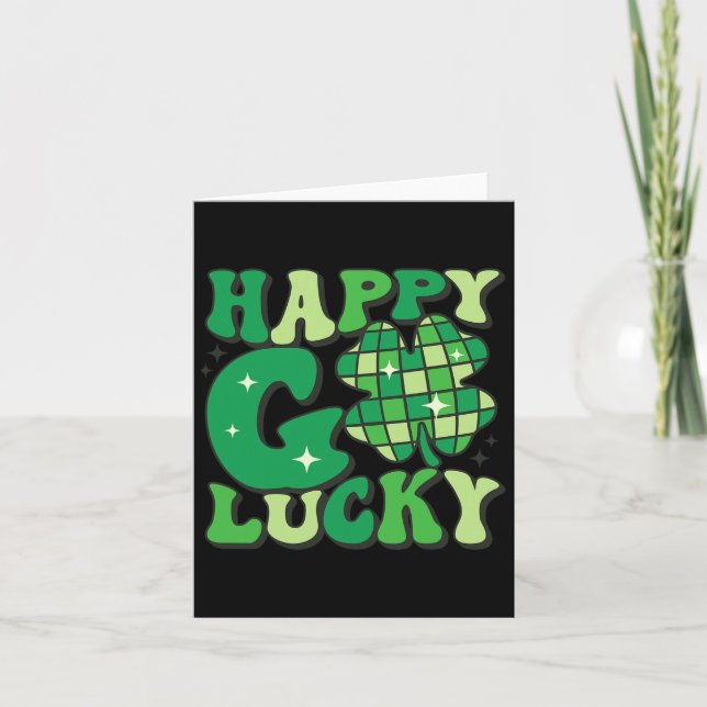 Happy Go Lucky Kleeblatt St Patricks Day Frauen Mä Karte (Vorderseite)