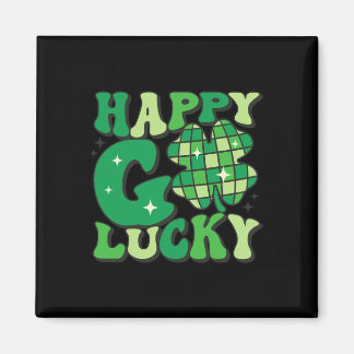 Happy Go Lucky Kleeblatt St Patricks Day Frauen Mä Magnet