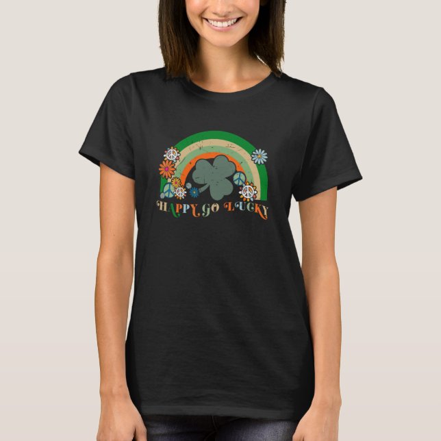Happy Go Lucky Rainbow C St Patrick s Day Niedlich T-Shirt (Vorderseite)