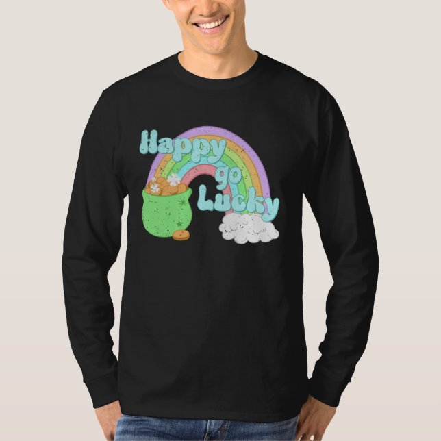 Happy Go Lucky St Patrick s Day Rainbow For Boys G T-Shirt (Vorderseite)