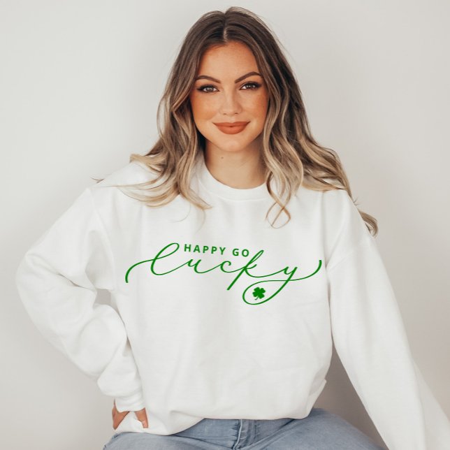 Happy Go Lucky St. Patrick's Day Niedliches grünes Sweatshirt (Von Creator hochgeladen)