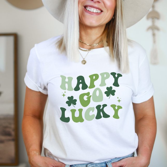 Happy Go Lucky St Patrick's Day Shirt (Happy Go Lucky, St. Patrick's Day, Irish Vibes, Shamrock Chic, Luck of the Irish, Festive Tee, Celeb)