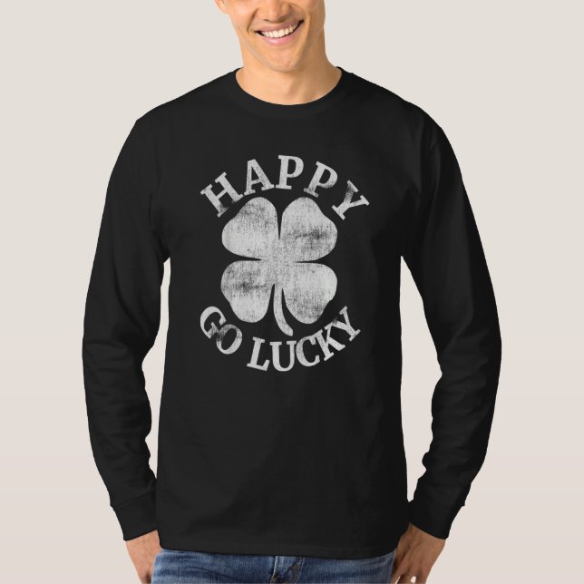 HAPPY GO LUCKY St Patrick's Day T Shirt Boys Girls (Vorderseite)