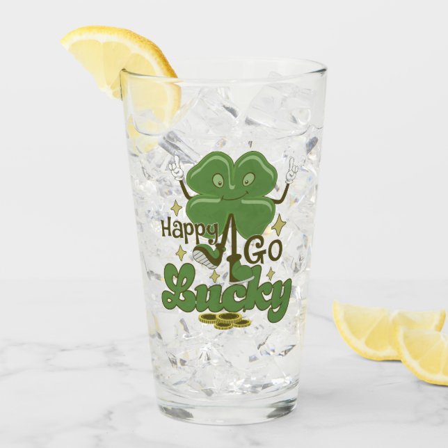 Happy Go Lucky St. Patricks Glas (Vorderseite Ice)