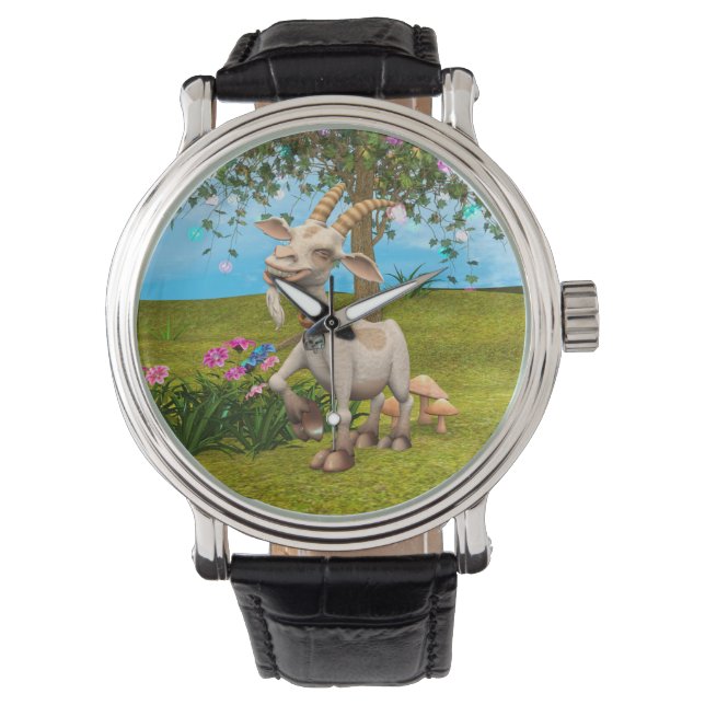 Happy Goat Armbanduhr (Vorderseite)