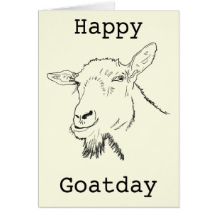 Happy Goat Day Funny Quirky Animal Art Zeichnend