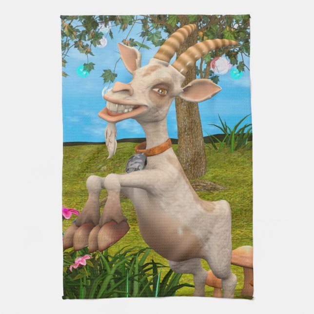Happy Goat Geschirrtuch (Vertikal)