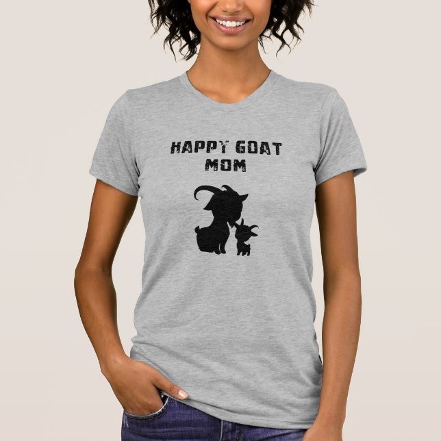 Happy Goat Mom Joyful Farm Animal Lover T-Shirt (Vorderseite)