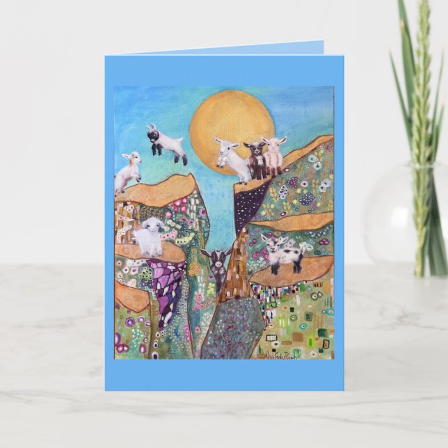 Happy Goats Birthday Karte (Vorderseite)