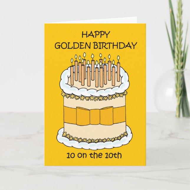 Happy Golden Birthday 10 on the 10. Karte (Vorderseite)